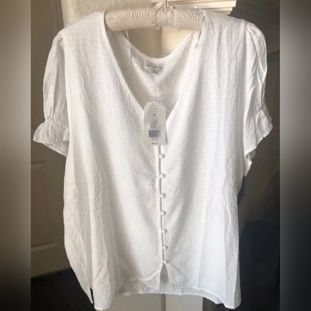 WONDERLY WHITE BLOUSE BNWTS 3X